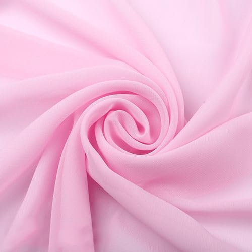 YYCRAFT Chiffonstoff von The Yard Continuous für DIY-Dekoration, 150 cm breit, 4,5 m, Babyrosa