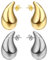 18k Dupes Ohrringe - Verhindern Allergien, Leichte Gold Tropfen Modeschmuck für Damen, Große Drop Earrings, Geeignet für Frauen und Mädchengeschenke (Gold + Silber)