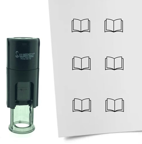 CombiCraft Selbstfärbender Stempel Buch in Schwarz, 10mm rund - Ideal für Bulletjournals und Treuekarten