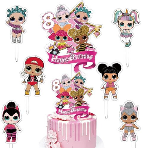 7 Pcs Lol Kuchen Deko 8, Lol Geburtstag Deko Torte 8, Lol Torten Topper, Lol Cake Decoration, Birthday Cake Decoration Lol, Lol Deko Torte, Kuchendekoration Lol, Lol Cupcake Topper, Lol Kuchen Topper
