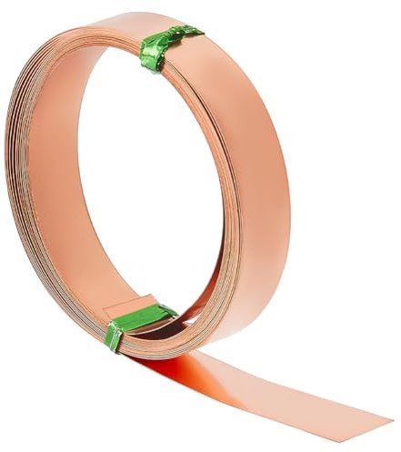 BENECREAT Filo Piatto In Rame Puro Da 3 m, Filo di Rame Artigianale Largo 12 mm, Filo di Rame per Gioielli per La Creazione di Gioielli Fai-Da-Te, Filo per Gioielli per Avvolgere Pietre Preziose