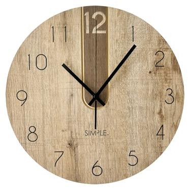 STYLER Wanduhr Joseph 36 cm | Lautlose Uhr aus Holz Made in EU - inklusive Wandaufhängung - Wanduhr ohne Tickgeräusche mit Metallzeiger | Wohnzimmer Schlafzimmer Flur Küche | Loft Modern Minimalismus