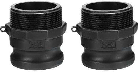 PATIKIL Poly Cam Lock Fittings, 2 Stück 3 Teil F Männlicher Adapter x Männliches Gewinde Cam Groove Schlaucharmaturen Polypropylen Cam Lock Fittings, Schwarz