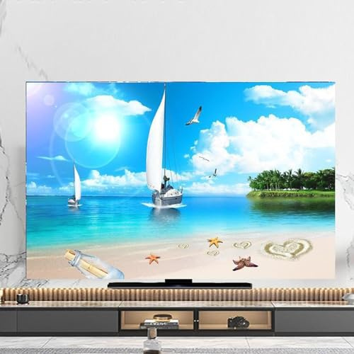FUELIX Hülle Bezug Für Fernsehen, 32-75 Zoll Tv-Abdeckung Für Den Innenbereich Kompatibel Mit PC, Desktop-Computer Und TV-Bildschirm, Staubdichte TV-Abdeckung Weiches Polyestergewebe A2,40-43in