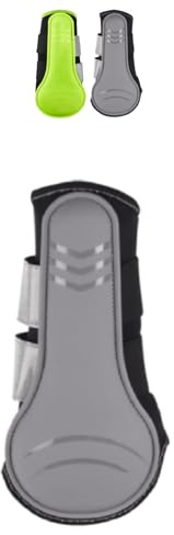 Marengos - Reflex Gamaschen für Pferde (2er Set) – Silbergrau – Gr. M | Reflektierende Pferdegamaschen – Dressur- & Geländegamaschen – weiches Innenmaterial – Pferdebeinschutz