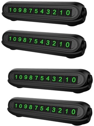 iplusmile 4 Pièces Signe de numéro de téléphone de Voiture Parking Panneau d'arrêt temporaire de Voiture Phone Bracket Support Telephone Main Carte de stationnement multifonctionnelle Abdos