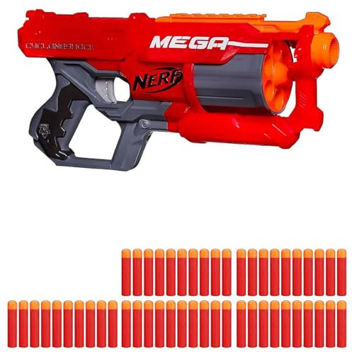NERF - N-Strike Elite Mega CycloneShock - Spielzeugblaster inkl. 6 Darts & 50 Extra-Darts