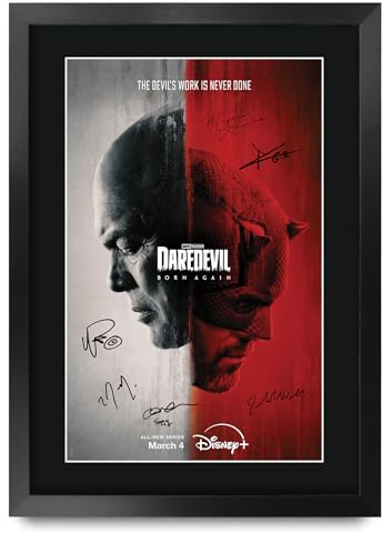 HWC Trading Daredevil Born Again Geschenke Gedrucktes Signiertes Autogramm Poster für Fans von Fernsehn Memorabilien - A3 Gerahmt
