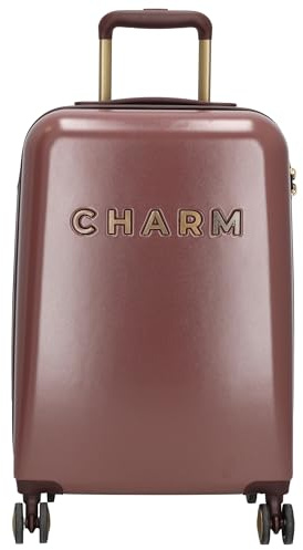Charm London Capetown Hartschalenkoffer - Reise Koffer mit Rollen - TSA-Schloss - 360° Rollen - Trolley - Cabin Bag - Reisekoffer - Koffer mit Teleskopstange - Bordeauxrot
