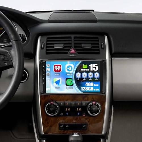 4+128GB Inalámbrico Apple Carplay & Android Auto Android Radio para Mercedes B200/W245/W169/B160/B170/B180/W639 Vito Viano W906 Sprinter, 9'' Pantalla Táctil, Mirror Link, GPS, RDS, SWC, Cámara+Mic