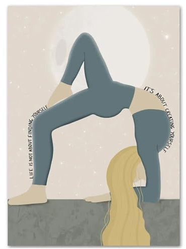WDHBI HEKA Yoga Movements Poster Yoga Canvas Painting Modern Style Prints Girl Yoga Movement Lower waist Wall Art Home Decor Picture 40x60cmx1 No Frame