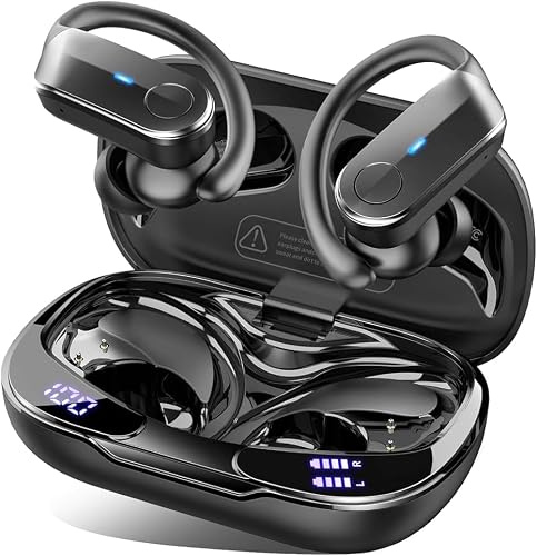 Kopfhörer Kabellos Bluetooth 5.4, 70H In Ear Bluetooth Sportkopfhörer IP8 | 4 ENC-Mics für Klare Anrufe, 6D HiFi-Stereo mit Tiefer Bass, USB C, Dual LED-Anzeige, Ohrhörer für Laufen Arbeit, Android/iOS