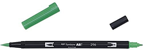 Tombow ABT Dual Brush Pen, ABT-296-1P, Stift mit zwei Spitzen, perfekt fürs Hand Lettering und Bullet Journal, wasservermalbar, green