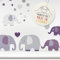 LOVELY LABEL Wandtattoo Kinderzimmer I Made in Germany I Babyzimmer Deko I Design Wandsticker Mädchen & Junge I Elefanten I Lila Grau