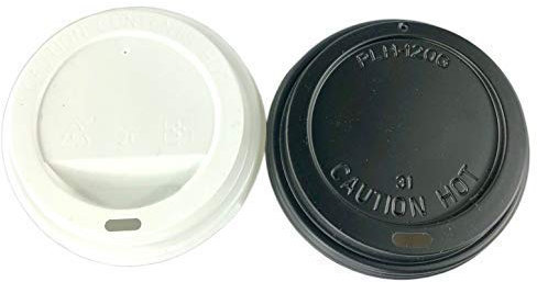 8oz (80mm) SIP Through PET Plastic Coffee Cup Lids for Paper Coffee Cups - Black or White Available! (Black, 100)