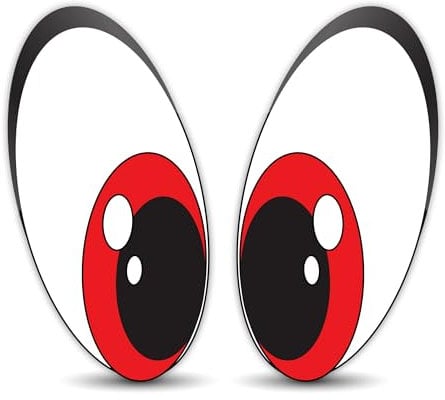 SkinoEu® 2 Stück Vinyl Lustiger Aufkleber Autoaufkleber Funny Stickers Augen Rot Auto Moto Motorrad Fahrrad Skate Helm Fenster Spiegel Tür Tuning B 75