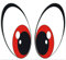 SkinoEu® 2 x Autocollants Stickers Vinyle Paire Yeux Rouge Casque Eyes Voiture Camion Fenêtre Porte Auto Moto Vélo Tuning B 75