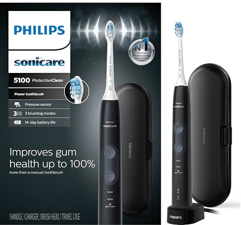 Philips HX6850/60 Brosse à Dents Électrique Adulte Brosse à Dents Sonique Noir, Gris - Brosse à Dents Electrique (Pile, Intégré, Lithium-ion, 110-220 V, 1 pièce)