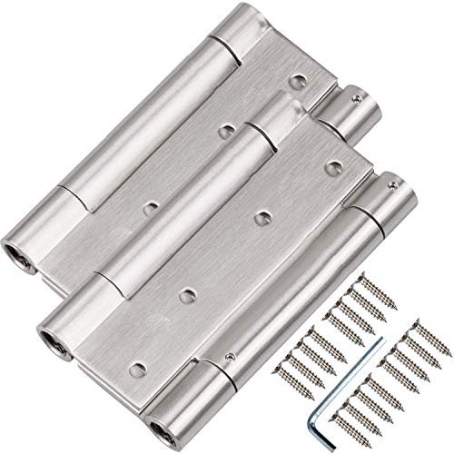Stahlia Pendeltürscharnier EDELSTAHL H: 125mm (1 Paar) Türscharniere Pendeltürbänder Schwingtür Scharnier Saloontür Scharniere Edelstahl
