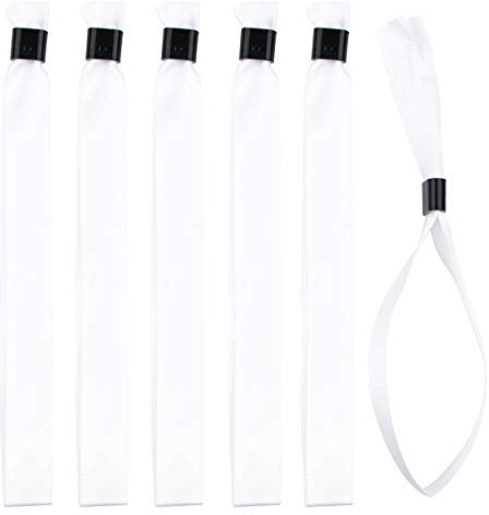 Lot de 100 Bracelets Blanc en Tissu - Bracelets d'Identification et Sécurité pour Evènements - Fermeture Plastique Unidirectionnelle