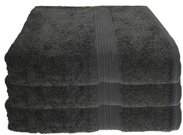 Julie Julsen 3er Pack Duschtuch 29 Farben erhältlich weich und saugstark 500gsm Öko Tex Anthrazit 70 x 140 cm B-Ware