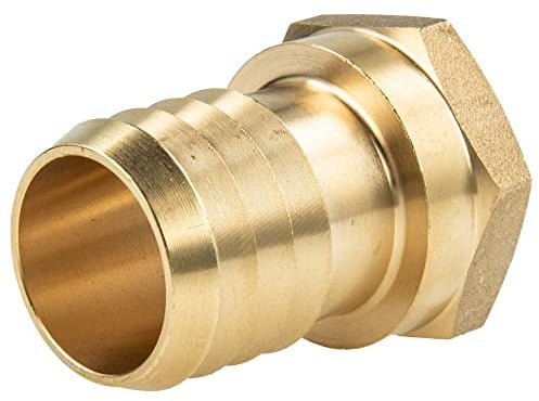 tecuro Sechskant-Schlauchtülle mit Innengewinde Rp 1 1/2 Zoll x Tülle Ø 40 mm - Messing blank