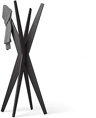 MOBILI FIVER, Porte-manteau sur pied Design, Emma Frêne noir, Porte-manteau pour Chambre, Couloir, Entrée, Made In Italy