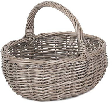 Red Hamper Wicker Shopping Basket, Brown, Large