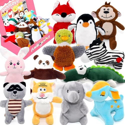 SHARLOVY Giocattoli cigolanti per cani di piccola taglia, giocattolo per cuccioli di animali di peluche, giocattolo da masticare per cuccioli carini per dentizione del cane.