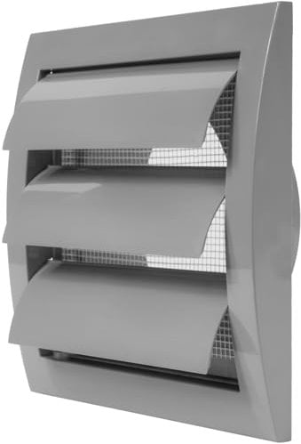 Grey Exhaust Hood Vent 4'' Inch with Built-in Pest Guard Screen and Flange, Air Vent Cover, HVAC Exhaust Vent Duct Cover, Exhaust Cap