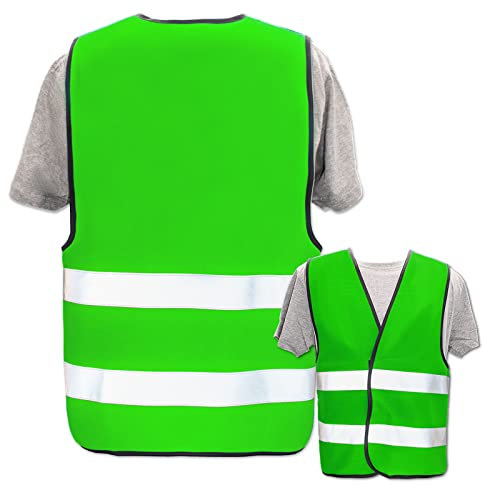 PixiPrints.com Hochwertige Warnweste mit Leuchtstreifen * Farbe: Neon Grün (7XL) * OHNE Druck * Markenwesten * Klettverschluss