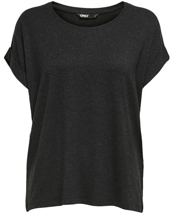 ONLY Damen Onlmoster S/S O-Neck Top Noos JRS, Dark Grey Melange, S