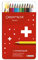 Caran d'Ache 1284712 Swisscolor Metall Etui mit 12 wasserfesten Farbstiften