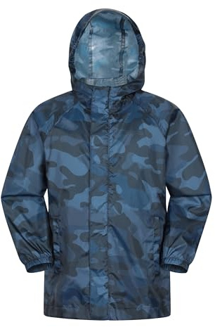 Mountain Warehouse Pakka Kids Waterproof Rain Jacket | Lightweight Coat with Reflective Details, Easy to Pack Packaway Hood & Stuff Bag, Ideal for Boys, Girls, School, Wet Weather