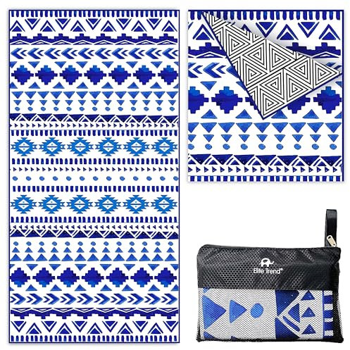 Elite Trend Schnell trocknendes Handtuch, extra groß, 190 x 89 cm, Mikrofaser-Strandtuch, perfekt für Strand, Reisen, Schwimmen, Pool, Yoga, Wandern, Camping – leicht, schnell trocknend, kompakt für