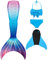 DNFUN Meerjungfrauenflosse Mädchen mit Monoflosse Meerjungfrauenschwanz Schwimmen Mermaid Tail Badeanzug mit Kinder Meerjungfrau Flosse