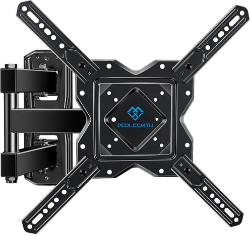 PERLESMITH Soporte de Pared para TV para la mayoría de televisores curvos Planos de 26 a 55 Pulgadas con giros, inclinaciones y se extiende de 18.5 Pulgadas. Soporte de TV VESA 400 x 400 para