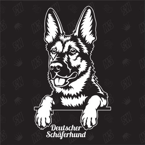 Deutscher Schäferhund Version 8 - Sticker, Aufkleber, Hundeaufkleber, Autoaufkleber, Hund, Auto, Hunderassen, Mischling, Mix, Tiere, Haustier (AUCH MIT Wunschname MÖGLICH)