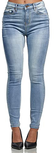 Tazzio Jeans Damen High Waist Denim Slim Skinny Fit Jeanshose Stretch Hose F101