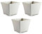 AC - Pack de 3 macetas Cuadrada - Fabricación en plástico – Diseño Rattan – Ideal como macetero, Tiesto, Recipiente para Plantas, Flores, balcón, terraza, jardín – 25 cm – Color Blanco Marfil