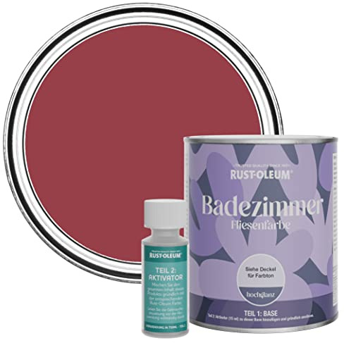Rust-Oleum Red Water-Resistant Bathroom Tile Paint in Gloss Finish - Soho 750ml