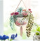 wolga-kreativ Fenstersticker Fensterbilder Glasdekorfolie Motiv Fensterfolie Fenstertattoo Hängende Blumen Hängepflanzen Keramiktopf Deko Küchenfenster wiederverwendbar selbstklebend Sichtschutz