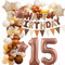 15. Luftballons Retro Braun, 15 Geburtstag Mädchen Junge, Geburtstagsdeko 15 Ballon Girlande, Deko 15. Geburtstag Kaffee Ballon Arch, 15 Jahr Beige Vintage Ballon Deko 15. Geburtstag Dekorationen