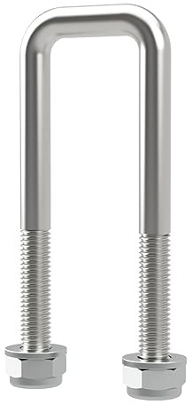 U-Bügelschraube M10 mit Stopmuttern Boot Sliphilfe Trailer verzinkt M10, LW=31, LH=110 mm