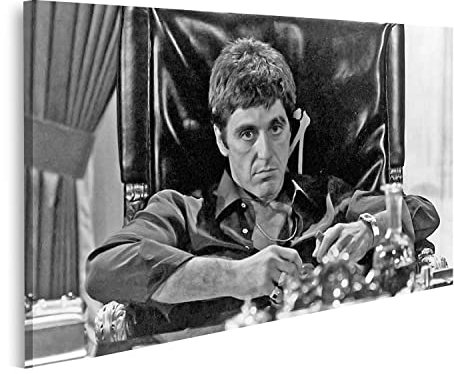 islandburner Prime Bild auf Leinwand Pacino Scarface Tony Montana Kult Gangster Movie Film Hollywood Ikone V3 Leinwandbild Wandbild Wand-Bi