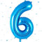 WOIRROIP Blau Luftballon 6,Zahlen Luftballon Blau, 40 Zoll XXL Blau Folienballon 6. Blau Zahlenballon 6 Helium Ballon, Luftballon 6. Geburtstag für 6 Jahre Geburtstagsdeko Kinder Junge Mädchen