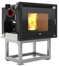 Chimenea de pellets Nobis B10V Ulisse con base de apoyo ajustable