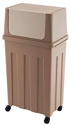 Cubo de Basura Bote de basura de plástico de gran capacidad Casa nórdica con tapa Bote de basura extraíble Oficina Escuela Hotel Cesta de papel de desecho grande 30L con ruedas Cubo de Reciclaje (Col