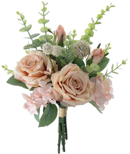 Weldomcor Flores Artificiales, Ramo de Flores de Seda, Decoración Interior para Casa y Cocina - Rosas, Bodas y Centros de Mesa