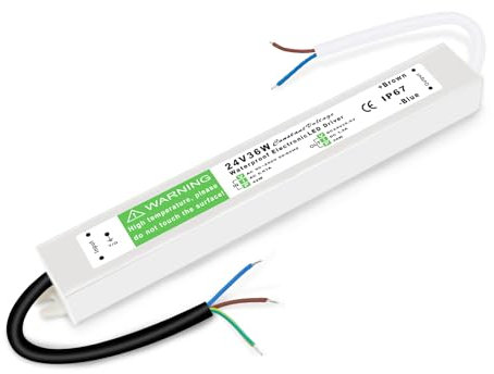24V Netzteil, LED Trafo 36W 1.5A, Transformator 230V Auf DC, IP67 Wasserdicht Schaltnetzteil Konstantspannung Für Lampen Und Streifen